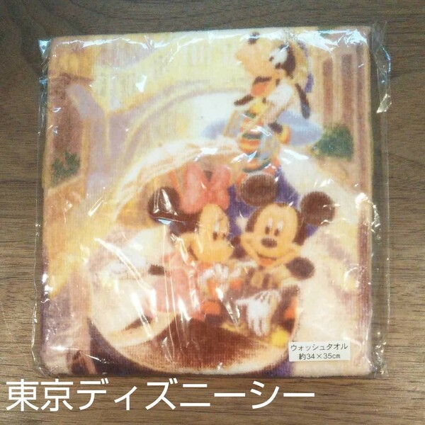 ☆東京ディズニーシー☆/ウォッシュタオル/新品未使用/約34㎝×35㎝ 