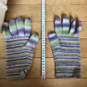 ハンドメイド 毛糸 手袋