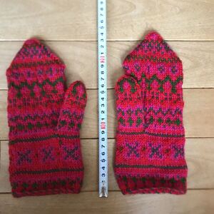 ハンドメイド 手作り 手袋 グローブ 毛糸