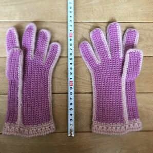 ハンドメイド 手編み 手袋 ハンドメイド あったか 毛糸 靴下 レディース 厚手 冷え性 冷え防止 ピンク パープル