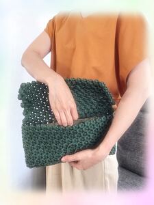 和装にも♪とっても軽い花結びのクラッチバッグ(バッグインバッグ、オフィスバックにも)