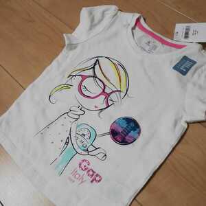  short sleeves T-shirt T-shirt spring summer white girl babygap size 90 new goods unused 