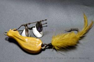 JACK'S DUAL SPINNER,VINTAGE SPINNER,OK,USA,JACK'S TACKLE MFG.CO,.C1938,RARE LURE,NAME ON BODY,BODY5CM(#5736-16)