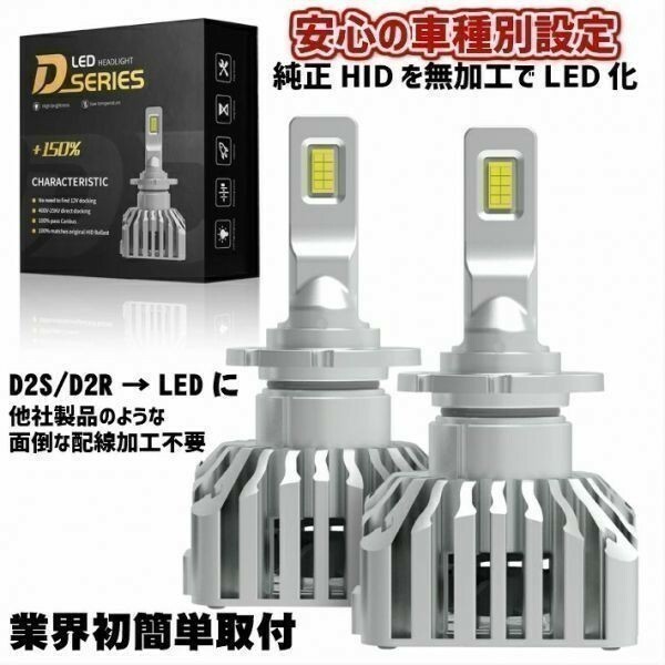 (P)D2S/D2R 業界初 無加工で簡単に純正HIDをLEDヘッドライト化 セレナ【SERENA】 C24 H13.12 ～ H17.4 HID装着車 車検対応 6500k