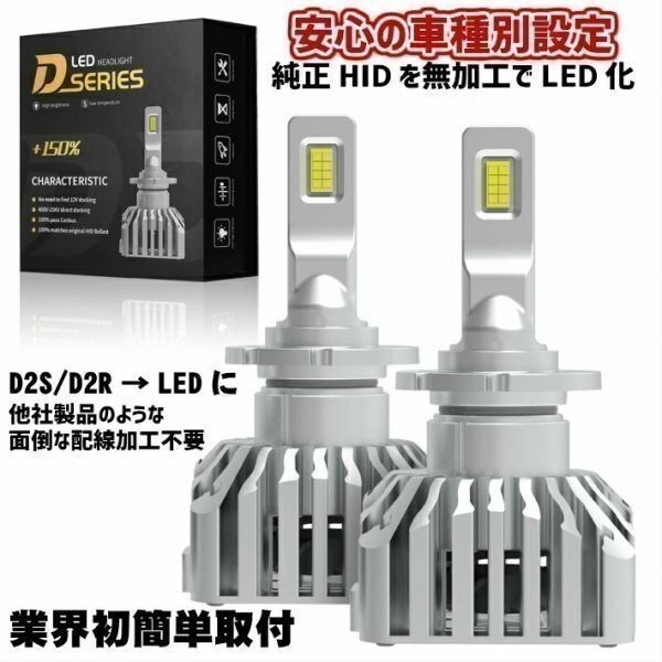 (P)D2S/D2R 業界初 無加工で簡単に純正HIDをLEDヘッドライト化 クラウン【CROWN】 GS.JZS.LS15# H9.7 ~ H11.8 HID装着車 車検対応 6500k