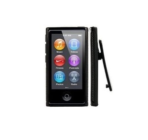 特価！！ 2点セット Apple iPod nano 7 デザイン カバー ケース TPU Clip Design Case【Black (黒)】