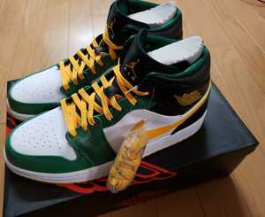 AIR JORDAN 1 RETRO MID "SUPER SONICS" 554724-307 （ゴージグリーン/ユニバーシティゴールド/ホワイト/ブラック）