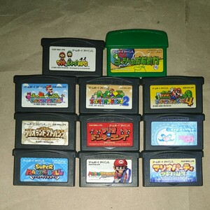 動作確認済み GBA マリオ ヨッシー ワリオ まとめ売り11本セット ゲームボーイアドバンスソフト テニス パーティ