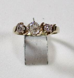 * Vintage 14KYG diamond ring total 0,71CT foreign-made 1940 year ~50 year about 