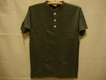 価格￥3.740- ヘルスニット【Healthknit】906S ヘンリーネック Tシャツ-半袖☆color【OLIVE】size【L】U.S.A 綿/正規新品_画像1