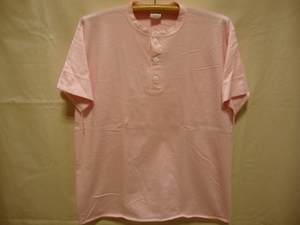 価格￥3.740- ヘルスニット【Healthknit】960S ヘンリーネック Tシャツ-半袖☆color【Dull pink】size【XL】U.S.A綿/正規新品