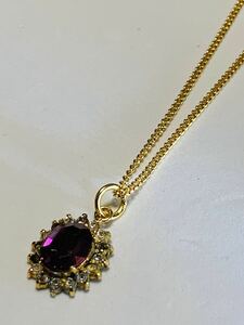  amethyst . color zirconia. pendant necklace new goods 