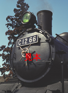 鉄道写真645ネガデータ、120900970004、C12-66ナンバープレートアップ、真岡鐵道、茂木駅構内、2000.03.30、（4591×3362）