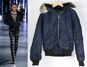 15AW saint laurent paris サンローランパリ マーモット ムートン ファー N-2B ミリタリー ジャケット 46 b2937