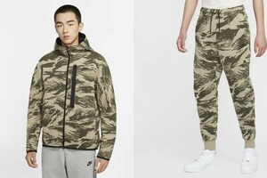  tag equipped M/L size selection possible Nike printed Tec fleece Parker & jogger pants setup duck camouflage NIKE Tech Fleece