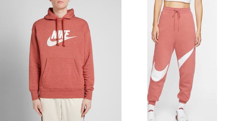 新品タグ付き Mサイズ ナイキ スウッシュ スウェット フリース パーカー&ジョガーパンツ セットアップ 裏起毛 NIKE SWOOSH ルーズフィット