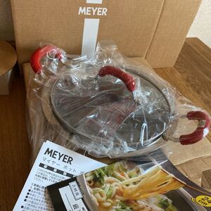 【新品】マイヤー ホットポット レッド 24センチ IH対応. 両手鍋 すき焼き鍋 炊飯鍋