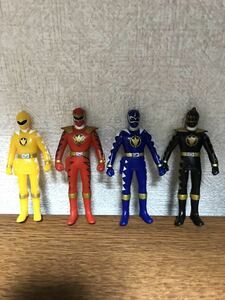  secondhand goods Bakuryuu Sentai Abaranger [ approximately 10cm sofvi abare Max aba Rebel- abare yellow abare black 4 body set ] postage 220 jpy 