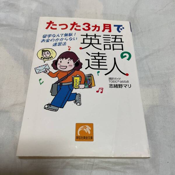 たった3ヵ月で英語の達人 志緒野マリ著 祥伝社黄金文庫 送料無料