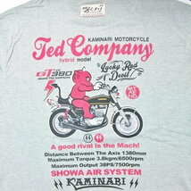 カミナリ×テッドマン コラボ長袖Tシャツ ロンT TDKMLT-111 TEDMAN×サンパチ アッシュ XL LL 2L アメカジ レトロ 旧車 GT380_画像3