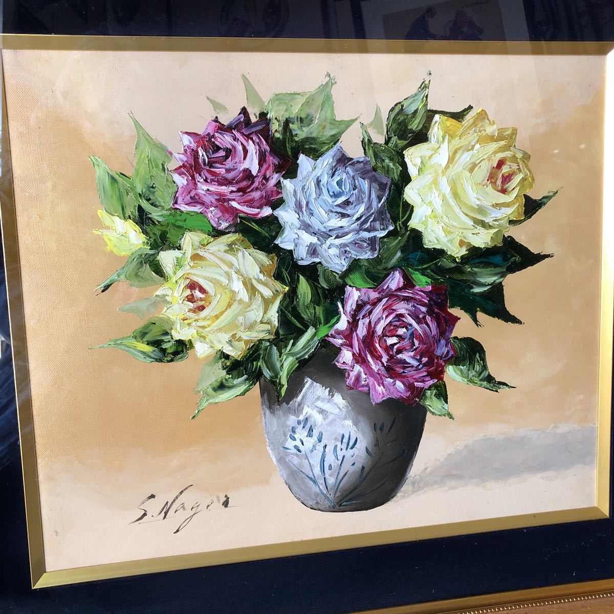 Peinture à l'huile de Toshio Nagao Peinture de roses Date inconnue Pour ceux qui aiment les fleurs, Peinture, Peinture à l'huile, Nature, Peinture de paysage