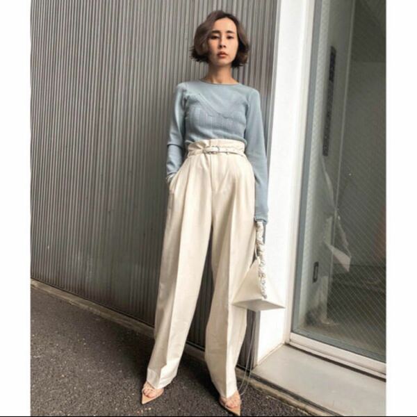 Ameri VINTAGE SHAPELY HIGH WAIST PANTS 神パンツ ワイドパンツ