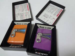 ZP ジッパーZIPPO POP オレンジ / パープル ZIPPO 2点セット 展示未使用品