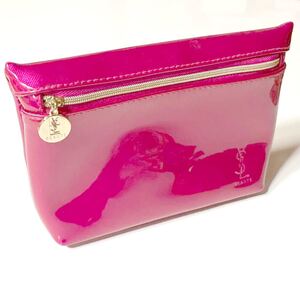 希少品 【 YSL 】 メイクポーチ コスメポーチ pink ピンク 化粧ポーチ イヴサンローラン beaute ノベルティ レア