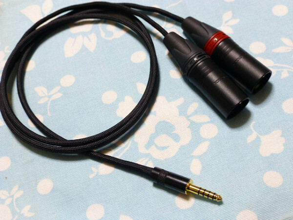 4.4mm5極 (オス) R2R2000 DX220MAX 等 → XLR コネクタ 3ピン×2 据え置き機へ ライン入力 ケーブル MOGAMI 2799 HIFIMAN iBasso