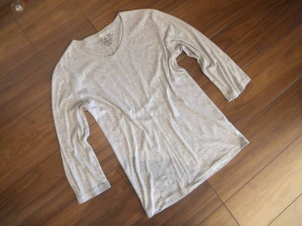 ★ VネックTシャツ 七分袖 杢グレー Mサイズ ★