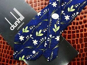 0E026R*USED average *[dunhill] Dunhill [ flower ] necktie 