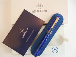 ◆【送料無料】【新品・未使用】イタリア製　MOLTENI　モルテーニ万年筆　イタリアンレジン　モデル54　ブルー　ペン先：M　吸入式