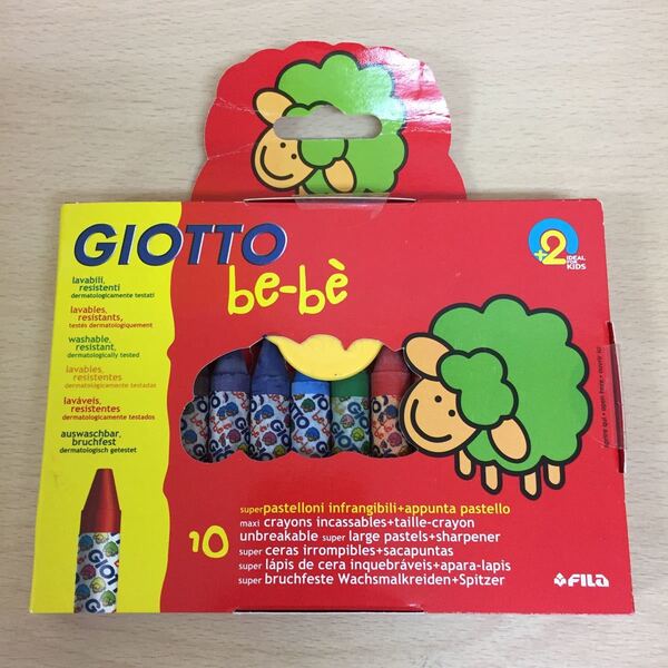 GIOTTO BEBE クレヨン 10色 クレヨン削りつき(新品未使用 パッケージに傷あり)