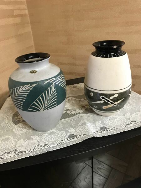 花瓶 花器　陶器　華道　中古　2本