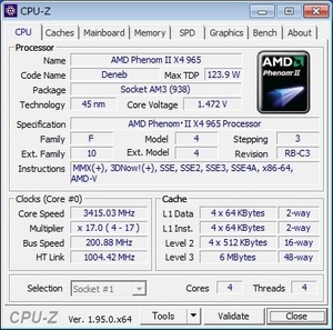 AMD Phenom II X4 965 (HDZ965FBK4DGM) Socket AM3 ★クアッドコア★