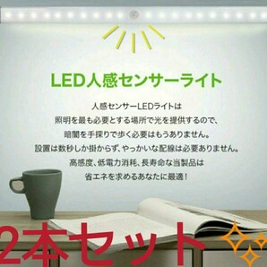 便利で人気♪最新♪LEDライト２本　人感センサー　USB充電　モーションセンサー