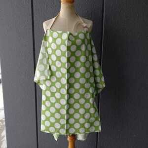 prompt decision free shipping hand made cotton cotton nursing cape na-sing cover yellow green dot motif &i Carita g birth preparation outing going out 