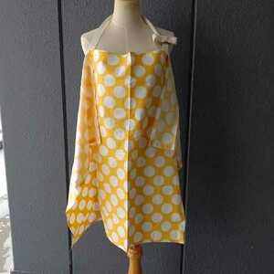  prompt decision free shipping hand made cotton cotton nursing cape na-sing cover yellow color yellow dot motif &i Carita g birth preparation .... going out 