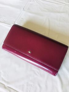 【良好★希少★送料込!】ヴィヴィアンウエストウッド シンプルタイニー オーブ SIMPLE TINY ORB ボルドー レザー 長財布 Vivienne Westwood
