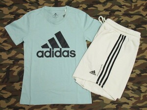 adidas Tシャツ ショートパンツ セットアップ グリーン キナリ M アディダス トレーニング ウェア 上下セット GC6962 FI4766