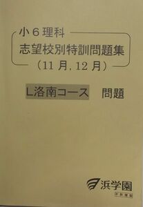 浜学園 (2019年度) 小6 (理科) L洛南コース 志望校別特訓 (11月,12月)