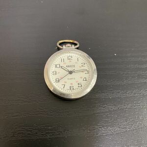 *ANIECE/ pocket watch quartz 3 hands face white operation not yet verification 