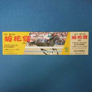 1991 第52回 菊花賞 記念入場券 平成3年11月3日 京都競馬場 メジロマックイーン 内田浩一 デザイン