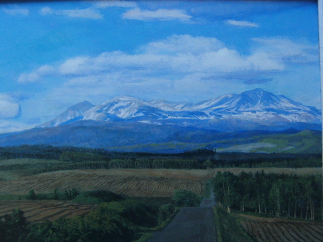 Junko Kikuchi, [Le mont. Daisetsu au printemps], Provenant d'une rare collection d'art encadrant, Nouveau cadre inclus, En bonne condition, frais de port inclus, Peinture, Peinture à l'huile, Nature, Peinture de paysage