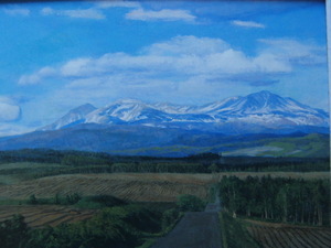 Art hand Auction Junko Kikuchi, [Le mont. Daisetsu au printemps], Provenant d'une rare collection d'art encadrant, Nouveau cadre inclus, En bonne condition, frais de port inclus, Peinture, Peinture à l'huile, Nature, Peinture de paysage