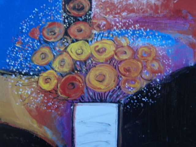 Mikio Sonoyama, [Komposition mit Blumen], Aus einem seltenen gerahmten Kunstbuch, Ganz neu mit Rahmen, Guter Zustand, Porto inklusive, Malerei, Ölgemälde, Stilllebenmalerei