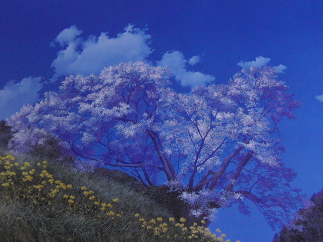 Yoshiteru Tanaka, [Flores de cerezo a lo largo del antiguo sendero de Muro], De una rara colección de arte enmarcado., Nuevo marco incluido, En buena condición, gastos de envío incluidos, Cuadro, Pintura al óleo, Naturaleza, Pintura de paisaje