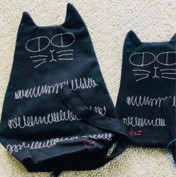 黒猫ポーチ&ティッシュケース