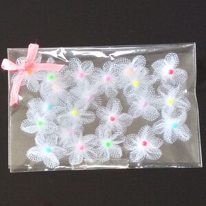 小花 モチーフ 手芸 ハンドメイド ビーズ付きフラワー