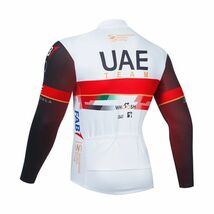 新品 長袖 裏起毛 サイクルジャージ No90 XXLサイズ UAE フルジップ ウェア メンズ サイクリング フリース ロードバイク MTB_画像2